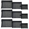 9PCS Zipper Pouch Bags Travel Organizer Kit, Small Mesh Cosmetic Bags for Credit Cards, Keys, Coins & Makeup, Black Storage Pouches - color: Black