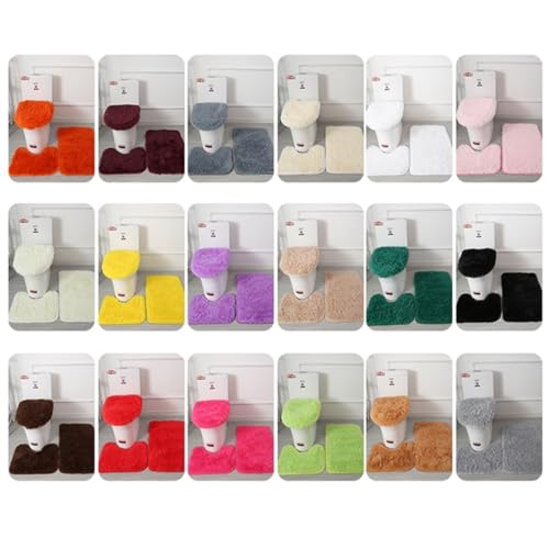 Bathroom Rugs Sets 3 Piece Thick Fluffy Soft Bathroom Rugs and U-Shaped Toilet Mat Washable Absorbent Floor Mat Grey - color: Grey