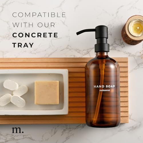 MaisoNovo Soap Dispenser 1-Piece Set | 16.9oz Amber Bottles with Black Plastic Pumps - color: Amber/Black