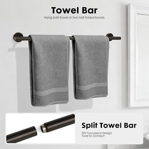 Oil Rubbed Bronze Bathroom Hardware Accessories Set 5 Piece, Stainless Steel Towel Bar Set 24 Inch,Toilet Paper Holder,Towel Ring Holder,Towel Rack Set,Brushed Bronze Bathroom Accessories Kit - color: Oil Rubbed Bronze