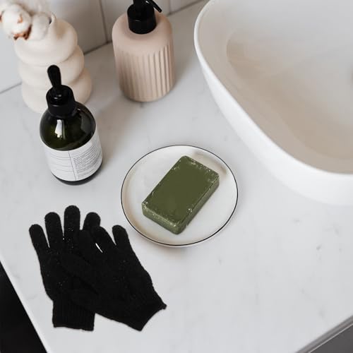 Exfoliating Bath Gloves 4pcs Set Polyester Scrub Wash Mitts for Shower Skin Exfoliation Bathroom Cleaning Gloves for Men and Women