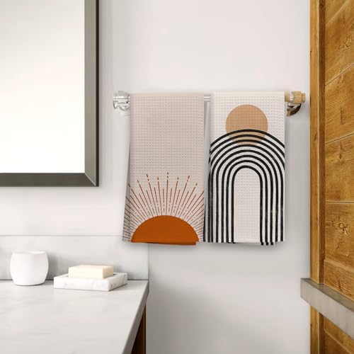 OHSUL Boho Kitchen Towels, Boho Sunshine Decorative Hand Towels, 16x24 Inch, Set of 2 - color: Color-5