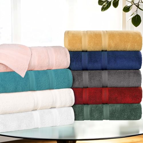 Superior Cotton 8-Piece Towel Set, Soft Plush Essential Towels for Bathroom, Shower, Gym, Spa, Salon, Decor, Includes 2 Bath, 2 Hand, and 4 Face Towels, Zero Twist, Smart Dry Collection, Gold
