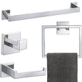 4-Piece Bathroom Hardware Set Chrome Bath Towel Bar Holder Sets Wall Mounted Stainless Steel Bathroom Accessory Kit, Polished Chrome 23.6 Inch - color: Polished Chrome, size: 4-Pieces Set-A