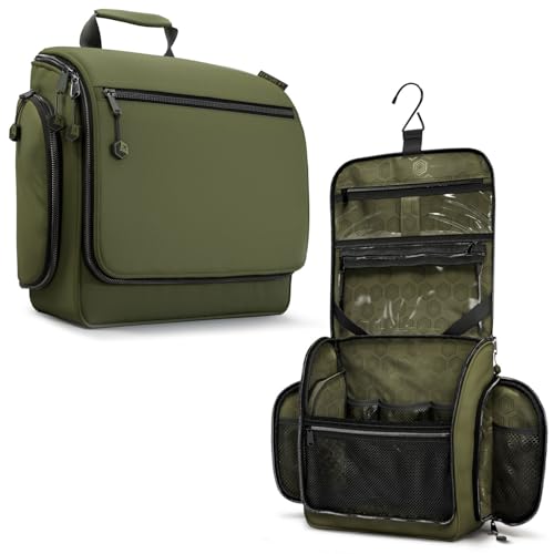 VENTURE 4TH Hanging Travel Toiletry Bag for Women & Men – Large Toiletry Organizer with 18 Compartments, Removable TSA Pouch, Travel Wash Bag for Toiletries, Makeup & Shaving Kit (Forest Green) - color: Forest Green