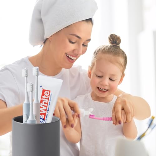 Matte Grey Toothbrush Holders for Bathrooms - Ceramic Toothbrush Toothpaste Holders Set, Grey Bathroom Tumbler Cups Reusable Toothbrush Cup, Counter Organizer - color: Grey, size: 2pcs