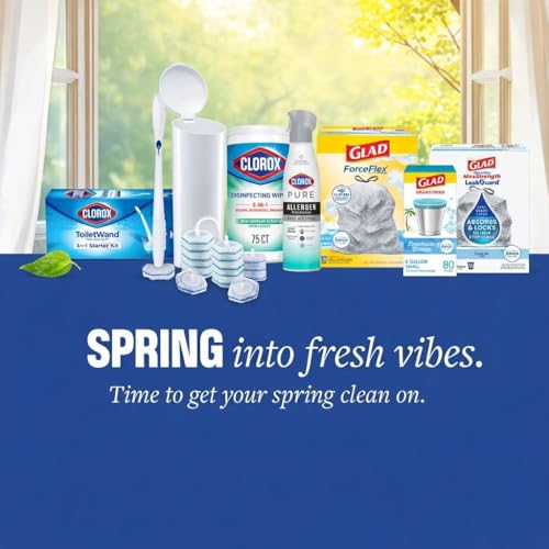 Clorox 03191CT Toilet Wand Disposable Toilet Cleaning Kit: Handle, Caddy & Refills, White (Case of 6) - size: 1 Count (Pack of 1)
