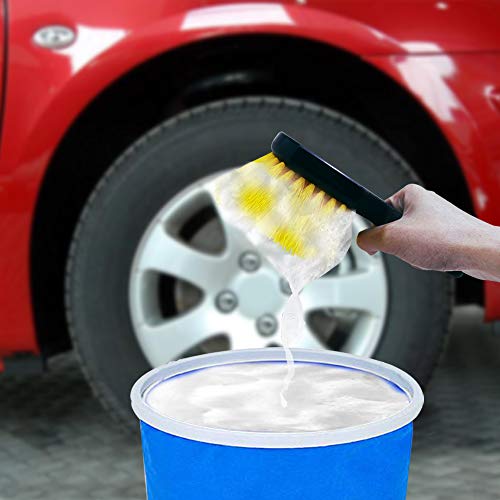 2 Set Wheel & Tire Brush Cleaner for Car, FineGood Wheel Brushes for Cleaning Wheels Auto Wheel Cleaning Brush Bristle Brush Cleaning Tools