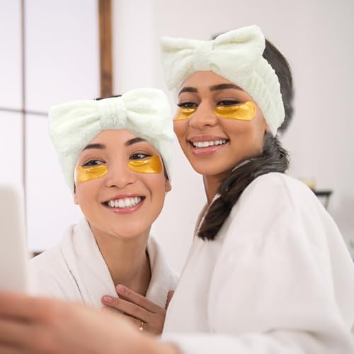 Semato 8 Pcs Creamy White Spa Headband Bachelorette Party Favor Set Skincare Headbands for Women Gifts and Party Supplies (creamy white) - color: creamy white