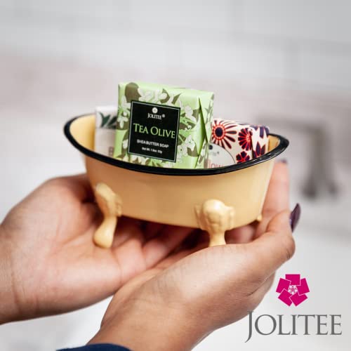 Rustic Enamel 1 Piece 5.5" Metal Clawfoot Mini Bathtub Soap Dish Mini Bath Tub Decoration Clawfoot Tub Soap Caddy Lemon - color: Lemon