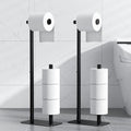 Kitsure Toilet Paper Holder Free Standing - Large Capacity Toilet Paper Holder for 4 Rolls, Rustproof Toilet Paper Stand with Non-Slip Stable Base, Black, 2 Pack - color: Black, size: Medium - 2 Pack