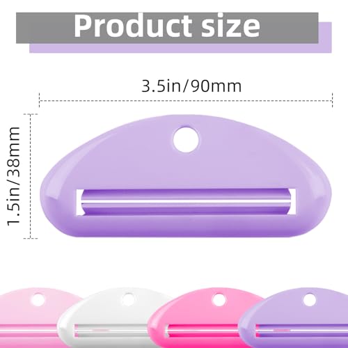 4 Pcs Toothpaste Squeezer,Plastic Toothpaste Tube Squeezer Toothpaste Dispenser Hanging Toothpaste Clip Toothpaste Holder for Bathroom,Suitable for Toothpaste Cream Cosmetics and Paint(Colorful)