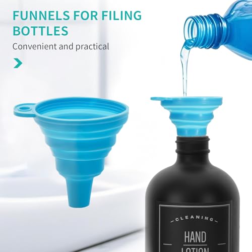 2 Pack 16 Oz Glass Soap Dispenser Set with Tray and Sticker, Hand Dish Soap Dispenser Set for Bathroom and Kitchen Bottle Dispenser with Dish Soap, Hand Soap, Lotion Sticker (Black) - color: Black