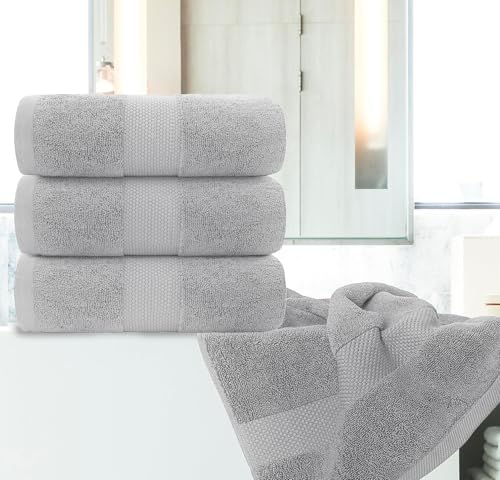 White Classic Luxury Bath Towels Set of 4 Large - 700 GSM Cotton Ultra Soft Bath Towels 27x54 | Highly Absorbent and Quick Dry | Hotel Towels for Bathroom Luxury, Plush Shower Towels, Dolphin Gray - color: 07: Dolphin Gray