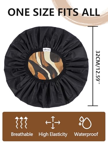 Years calm Shower Cap for Men, Waterproof Reusable Hair Cap with Dual-Layer Design, Reversible Double-Sided Use, Stretchable Elastic Band, Comfortable Fit for Shower, Gym, Hair Care & Travel - color: Brown