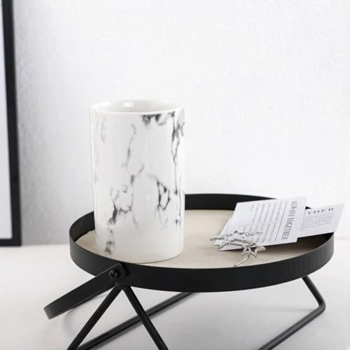 Creative ceramic cup office breakfast milk cup home hotel water cup marble mouthwash cup. (Stone pattern & White) - color: Stone pattern & White