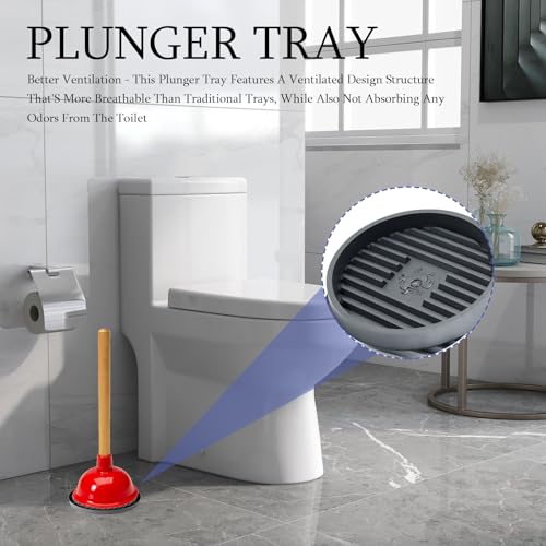 SHENGYIYISHENG Plunger Mat, Air Drying Mat for Toilet Plunger, Plunger Holder Catches Drips - Wicks Water from Plunger and Dries Quickly, Plunger Tray for Kitchens & Bathrooms (Black, 2 Pcs)