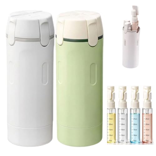4 in 1 Travel Dispenser Bottle,Leak Proof Refillable Bottles Store Shampoo, Lotion and More,Transparent with Scale, Easy Squeeze Use, Lightweight & Portable Perfect for Travel,Gym,Camping (MIX-2Pcs) - color: Mix-2pcs
