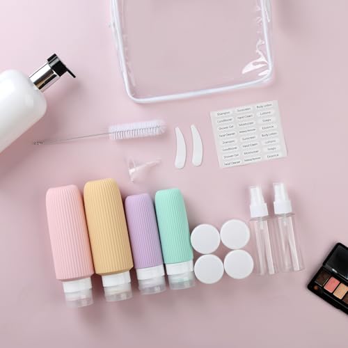 Mrsdry 16 Pack Travel Bottles for Toiletries, Large 6oz Silicone Travel Containers, Leak Proof Refillable Liquid Shampoo And Conditioner Travel Essentials - color: Mint, size: Large
