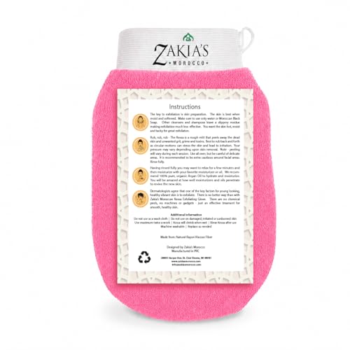 Original Kessa Exfoliating Glove - Lively Pink - Microdermabrasion Exfoliating Mitts, Removes unwanted dead skin, dirt and grime and Keratosis Pilaris. Great for spray tan removal. 1 unit | Microdermabrasion, Removes dead skin, dirt and grime, spray tan r