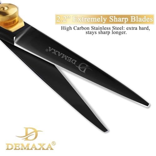 Mustache Scissors Beard Scissors for men with Beard Mustache Comb DEMAXA 5.5" Rust-Free Professionally Sharpened for Precision Trimming with Tweezers, Premium Black Beard Shears moustache scissors men - color: 5.5" Premium Black With Tweezer