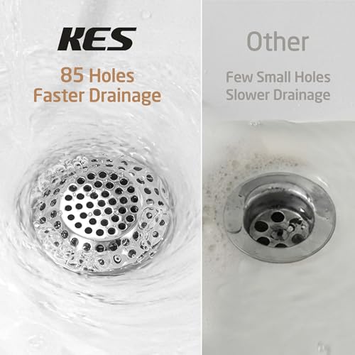 KES Bathroom Sink Grid Drain Without Overflow, 360° Water Drainage, Anti-Clog Grid, Polished Chrome Vanity & Vessel Drain, Solid Stainless Steel & Brass, S2021D-CH - color: Polished Chrome