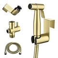 SHAMANDA Handheld Bidet Sprayer for Toilet, Stainless Steel Baby Cloth Diaper Sprayer Kit, Bathroom Toilet Bidet Attachment Set for Bathing Pets Feminine Hygiene, Brushed Gold BDS01-3 - color: Brushed Gold, style: Cold Water Mode Only