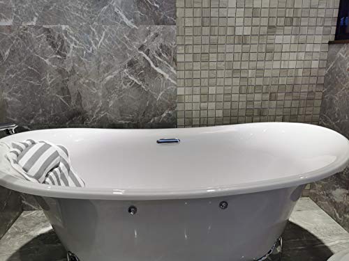 Upgrade Luxury Large Bath Pillow 16.92 x 17.3 inches Spa Bathtub Pillows with 6 Suction Cups Cushion Head, Neck, Shoulder, 3D Air Mesh for Men and Women,Fits for Jacuzzi, Hot Tub.