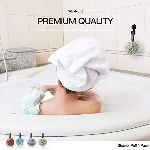 Loofah Sponge Bath Sponge for Women Men 4 Pack (Borwn Blue Gray Green) - style: Borwn Blue Gray Green