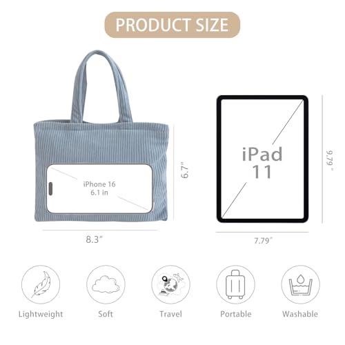 Wudygirl Makeup Bag Travel Cosmetic Bag for Women Small Makeup Pouch with Handle Zipper Cosmetic Pouch Handbag Aesthetic 8.3" x 6.7"(Light Blue) - color: Light Blue