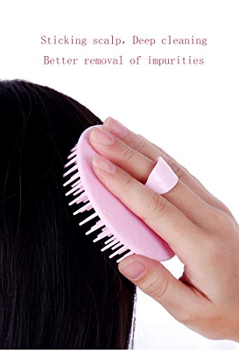 Aroveea Hair Scalp Brush Dandruff Cleaning Brush Shower Scalp Shampoo Brush Scalp Massager Pack of 4(Blue,Green,Yellow,Pink) - color: Yellow