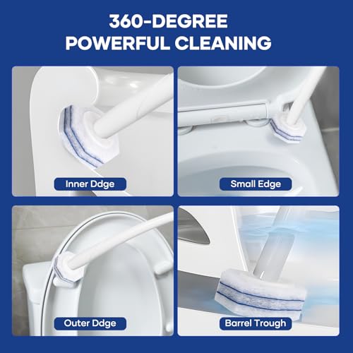 80 Toilet Bowl Refills Fits for Clorox Toilet Brush, Upgrade 3-Layer Disposable Bowl Cleaner Refills for Bathroom Cleaning, 2X Cleaning Power, No Falling Apart - size: 1 Count (Pack of 80)