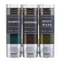 Shampoo and Conditioner Dispenser,Shower Soap Dispenser 3 Chamber No Drill Wall-Mounted for Bathroom & Hotel Leak-Proof Pumps, for Thick Liquids Like Conditioner - 1050ML High Capacity, Silver - color: Silver