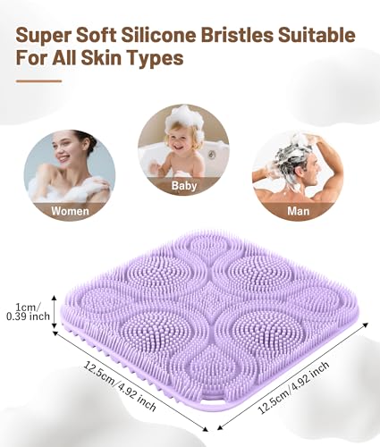 3 Pack Silicone Body Scrubber Set Include Silicone Bath Sponge Brush + Body Scrubber Pad + Gentle Exfoliating Glove, Quick-Dry & Hygienic, Long-Lasting and Easy to Clean, Ideal for Women, Men