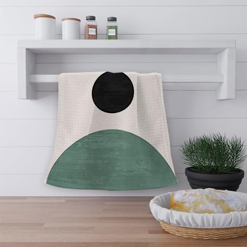 OHSUL Boho Decorative Hand Towels, Boho Bohemian Green Kitchen Bathroom Decor, 16x24 Inch, Set of 2 - color: Color -1