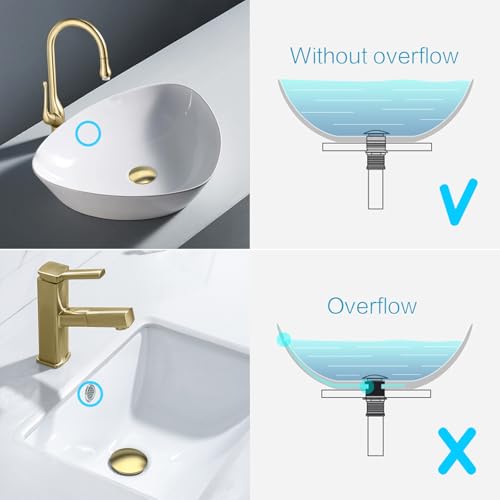 KAIYING Pop Up Drain, Bathroom Sink Drain Stopper, Vessel Sink Drain Assembly with Detachable Basket Stopper, Anti-Explosion and Anti-Clogging Drain Strainer (NO Overflow, Brushed Champagne Gold) - color: Brushed Champagne Gold, style: NO Overflow