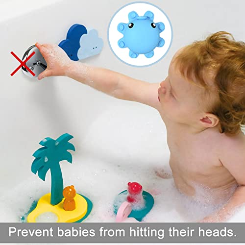 Bathtub Overflow Drain Cover Tub - Silicone Bathroom Overflow Drain Cover, Bath Tub Overflow Cover, Bathroom Spa Accessories, Adds Inches of Water for Deeper&Warmer Bath，Blue - color: Blue