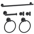 6 Pieces Towel Bar Set Matte Black Bathroom Hardware Set Includes 23.6 Inch Towel Bar,Stainless Steel Wall-Mounted Bathroom Accessory Set - color: 6pcs Black