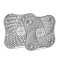 Silicone Hair Catchers Drain Screens 2-Pack, 5.31-inch Square Shower Drain Protectors Strainers with Suction Cup Suit for Showers, bathrooms, Sinks, Floor drains (Grey)