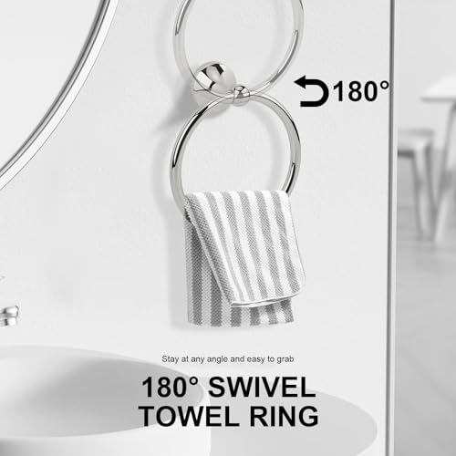 4 Piece Chrome Bathroom Hardware Accessories Set,Towel bar Set 23.6 Inch Towel Bar Set,Towel Rack Set,Bathroom Towel Holder Set - color: Chrome