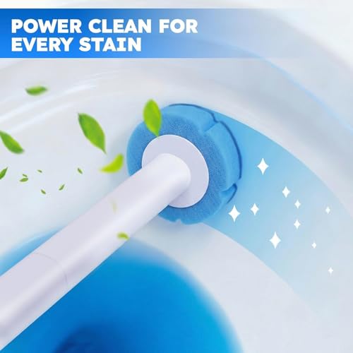 Disposable Toilet Brush- Toilet Bowl Cleaner, Toilet Bowl Brush, Toilet Wand with 12PCS Brush Refills for Bathroom Deep Cleaning Squre Shape(1 Pack, White) - size: 1 Brush + 12 Refills