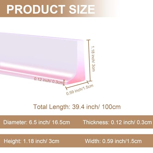 39Inch Shower Threshold Water Dam, Self-Adhesive Silicone Shower Barrier Seal Strip for Bathroom Tub & Kitchen, Under Door Splash Guard, Water Stopper for Dry Wet Separation, Caulk Edge Tape