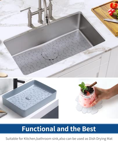 Bligli Pebble Sink Mat for Stainless Steel/Ceramic Sinks, PVC Eco-friendly Sink Protectors for Bottom of Kitchen Sink, Dishes and Glassware, Fast Draining, 15.7 x 11.8 inch (2 PACK, Clear) - color: Clear