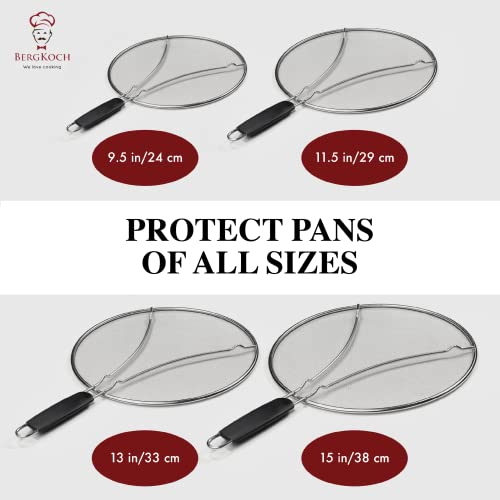 Splatter Screen for Frying Pan - 15 Inch Stainless Steel Grease Splatter Guard - Cover Oil Splash when Sizzling Bacon, Cooking Fried Chicken or Popcorn - size: 15 Inch