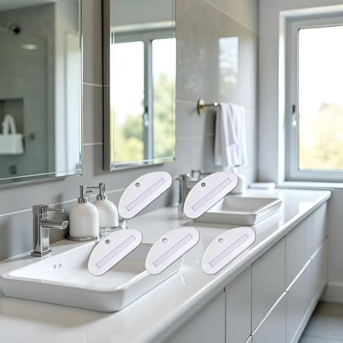 5Pcs White Plastic Toothpaste Squeezer, Toothpaste Tube Squeezer Dispenser, Toothpaste Clips for Saving Toothpaste,Simple and Practical, Bathroom Safety, Aids and Accessories