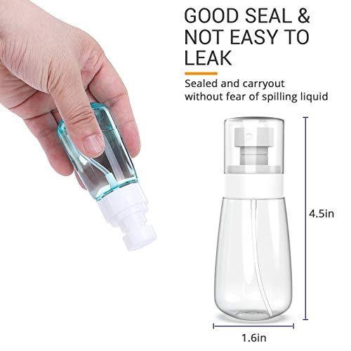 RELANOR Pack 2 Small Spray Bottle Travel Size 2oz/60ml - Fine Mist Mini Empty Spray Bottles - Leak Proof - for Toners, Face & Hair Mist - size: 60 ml - Pack 2