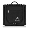 Freegrace Extra Large Hanging Toiletry Bag for Men and Women - Water-Resistant Nylon Travel Bathroom Organizer for Cosmetics, Makeup, and Toiletries - color: Snow Black
