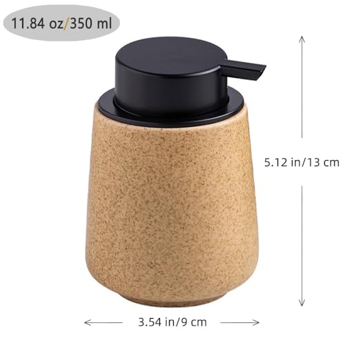Stone-Textured Foam Ceramic Soap Dispenser, Wabi Sabi Home Décor