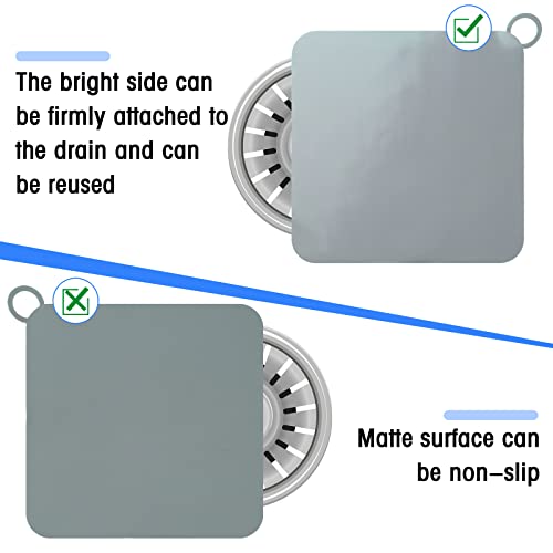 Yinkin 6 Pcs Drain Covers to Keep Bugs Out Silicone Shower Floor Tub Stoppers Bathtub Drain Stoppers Sewer Anti-Odor Mats Deodorizing Plugs for Bathroom(4.72 x 4.72 Inch,Square,Grey and White) - color: Grey and White, size: 4.72 x 4.72 Inch, style: Square