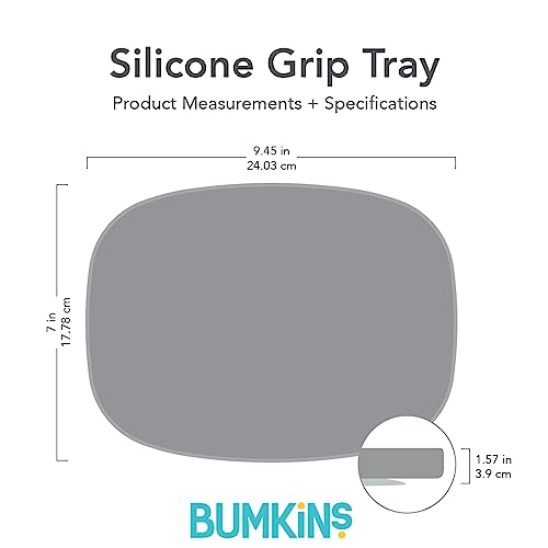 Bumkins Toddler and Baby Suction Plate, Silicone Grip Dish Large Tray for Big Kids, Fits Most Highchairs, Essential Children Feeding Supplies, Non Skid Sticky Bottom, Platinum Silicone, Pink - color: B5 Pink-GT